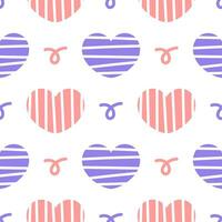 pink and purple heart seamless pattern vector