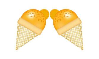 orange ice cream illustration with mesh technique vector