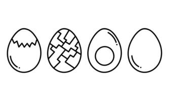 set of outline eggs vector