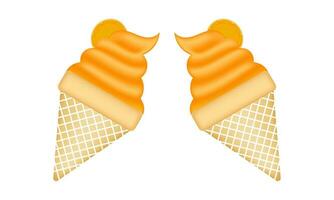 orange ice cream illustration with mesh technique vector