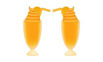 orange ice cream illustration with mesh technique vector