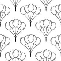 seamless pattern outline balloons vector