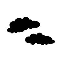 Clouds icon on white background. Vector illustration. Eps 10. Black cloud silhouettes. Design elements about sky and clouds