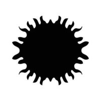 virus icono en blanco antecedentes. coronavirus icono. negro silueta de un cola redonda virus me gusta el corona virus. salud diseño elementos vector