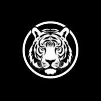 Tigre - negro y blanco aislado icono - vector ilustración