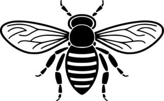 Bee - Black and White Isolated Icon - Vector illustration