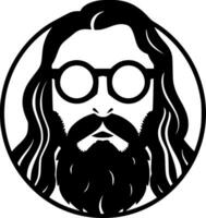 Hippy, Black and White Vector illustration