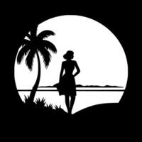 Summer - Black and White Isolated Icon - Vector illustration