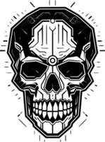 Skull, Black and White Vector illustration