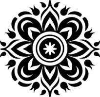 Mandala, Black and White Vector illustration