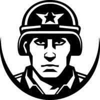 militar - minimalista y plano logo - vector ilustración