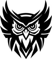 Owl, Black and White Vector illustration