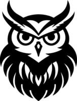 Owl, Black and White Vector illustration