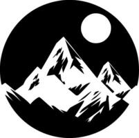 Mountains, Black and White Vector illustration