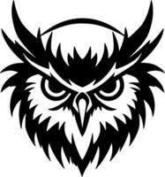 Owl - Black and White Isolated Icon - Vector illustration