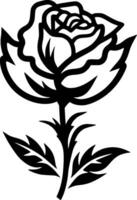 Flower - Black and White Isolated Icon - Vector illustration