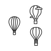 air balloon icon set design vector