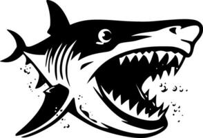 Shark, Black and White Vector illustration