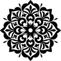 Mandala, Black and White Vector illustration