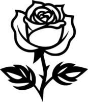 Rosa - negro y blanco aislado icono - vector ilustración