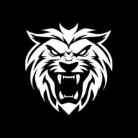 Lion, Black and White Vector illustration