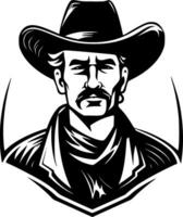 Western, Black and White Vector illustration