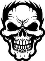 Skull, Black and White Vector illustration