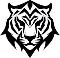 Tigre - negro y blanco aislado icono - vector ilustración