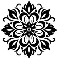 Mandala, Black and White Vector illustration