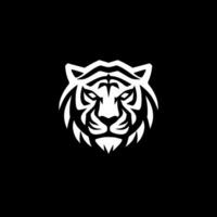 Tigre - negro y blanco aislado icono - vector ilustración