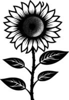 girasol, minimalista y sencillo silueta - vector ilustración