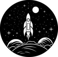 Space - Black and White Isolated Icon - Vector illustration