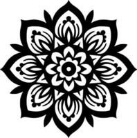 Mandala, Black and White Vector illustration