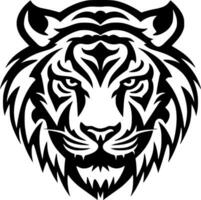 Tigre - negro y blanco aislado icono - vector ilustración