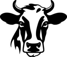 vaca - negro y blanco aislado icono - vector ilustración