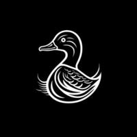 Duck, Black and White Vector illustration