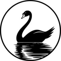 cisne - negro y blanco aislado icono - vector ilustración