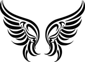 Wings, Black and White Vector illustration