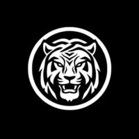 Tigre - negro y blanco aislado icono - vector ilustración