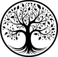 árbol, negro y blanco vector ilustración