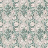 Vector cute flower damask illustration seamless repeat pattern