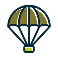 Parachute Vector Thick Line Filled Dark Colors