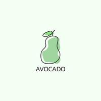 A simple minimalistic logo that resembles an avocado. vector