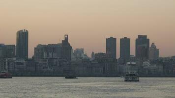 Sunset Time-lapse of Bund Waterfront in Shanghai and Huangpu River. China. video