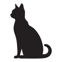 gato negro silueta vector