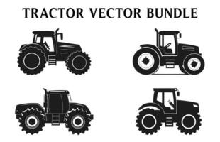 Tractor Silhouettes Clipart, Silhouette of tractor illustration Vector Bundle