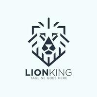 Lion Head logo design in minimal style vector