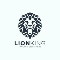 Lion Head logo design in minimal style vector