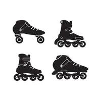 Roller skates logo icon vector template illustration design.