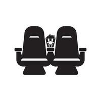 Cinema seat logo icon symbol vector design template illustration.